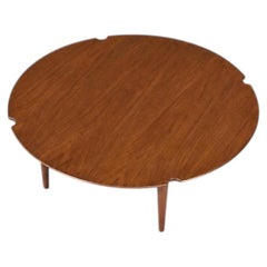 Newly Refinished - Mid Century Swedish Modern Sculpted Walnut Coffee Table