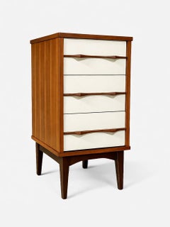 Newly Refinished - Mid-Century Two-Tone Lacquered & Walnut Night Stand