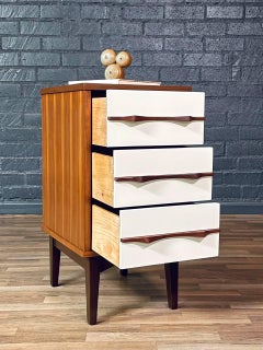 Newly Refinished - Mid-Century Two-Tone Lacquered & Walnut Night Stand