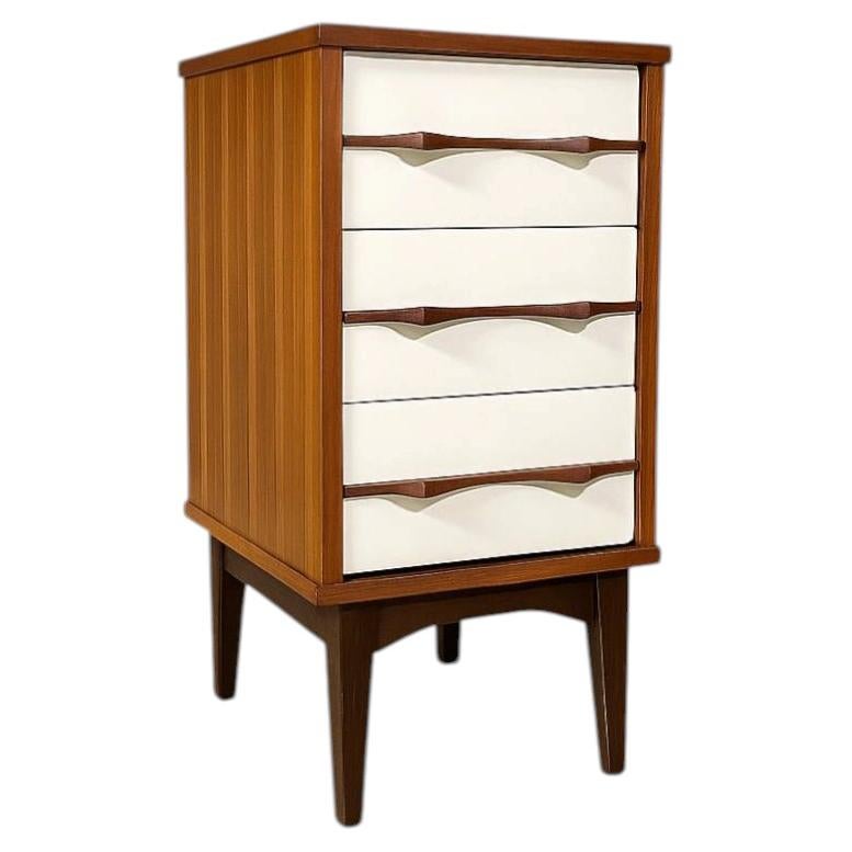 Newly Refinished - Mid-Century Two-Tone Lacquered & Walnut Night Stand