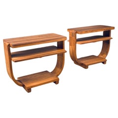 Newly Refinished - Pair of Art Deco Side Tables by Gilbert Rohde 