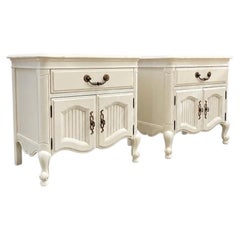 Newly Refinished - Pair of French Provincial Style Cream Painted Night Stands