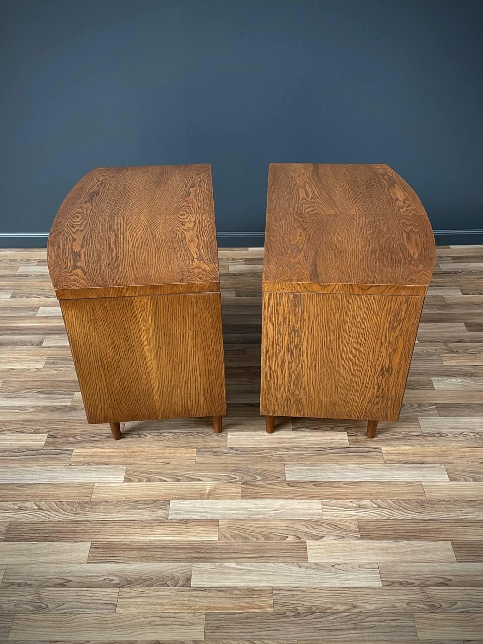 Newly Refinished - Pair of Mid-Century Modern Brutalist Night Stands by Lane 2