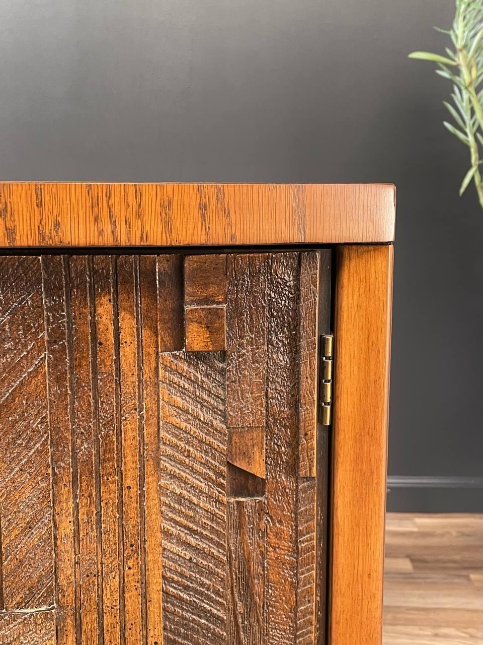 Newly Refinished - Pair of Mid-Century Modern Brutalist Night Stands by Lane For Sale 3