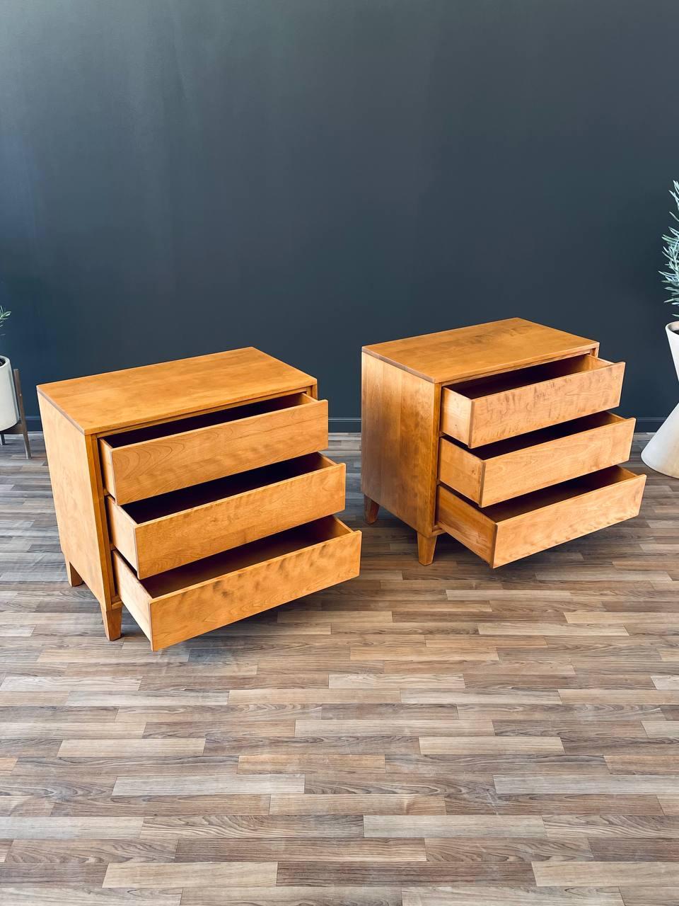 Maple Newly Refinished - Pair of Mid-Century Modern Dressers by Russel Wright  For Sale