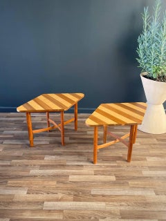 Newly Refinished - Pair of Mid-Century Modern “Parallel” Side Tables