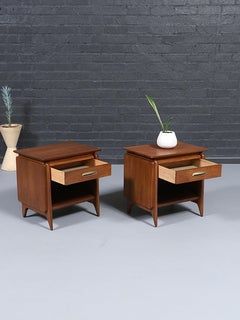 Newly Refinished - Pair of Mid-Century Modern “Projection” Night Stands