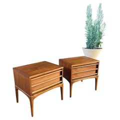 Newly Refinished - Pair of Mid-Century Modern “Rhythm” Night Stands by Lane