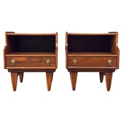 Used Newly Refinished - Pair of Mid-Century Modern Sculpted Night Stands by Stanley