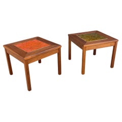 Newly Refinished Pair of Mid-Century Modern Side Tables John Keal, Brown Saltman