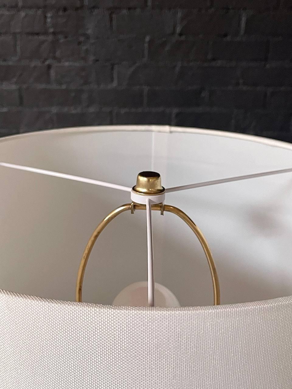 Mid-20th Century Newly Refinished -Pair of Mid-Century Modern Tapered Ceramic, Walnut Table Lamps For Sale