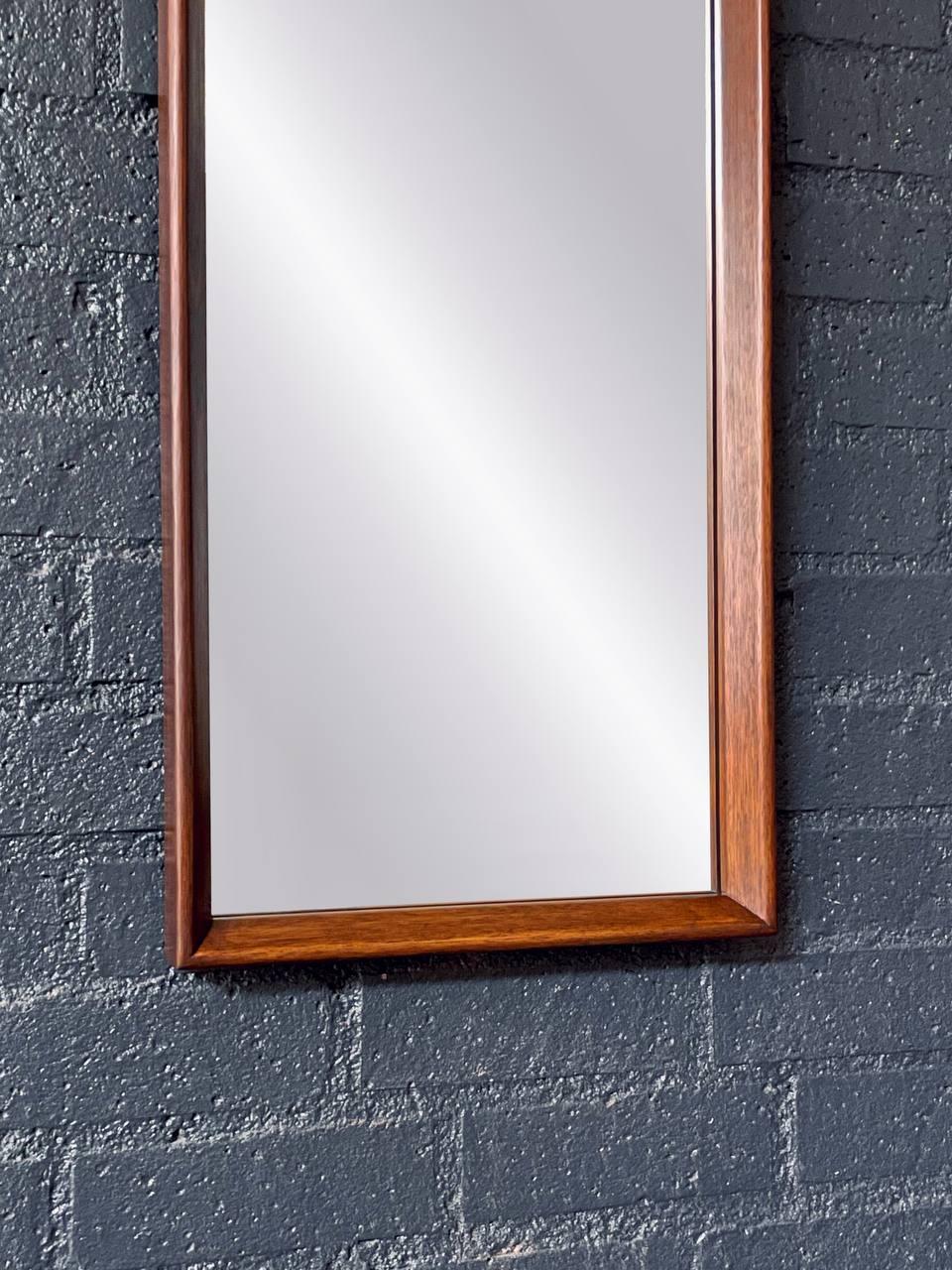 Newly Refinished-Pair of Mid-Century Modern “Tower Suite” Rosewood Pecan Mirrors For Sale 1