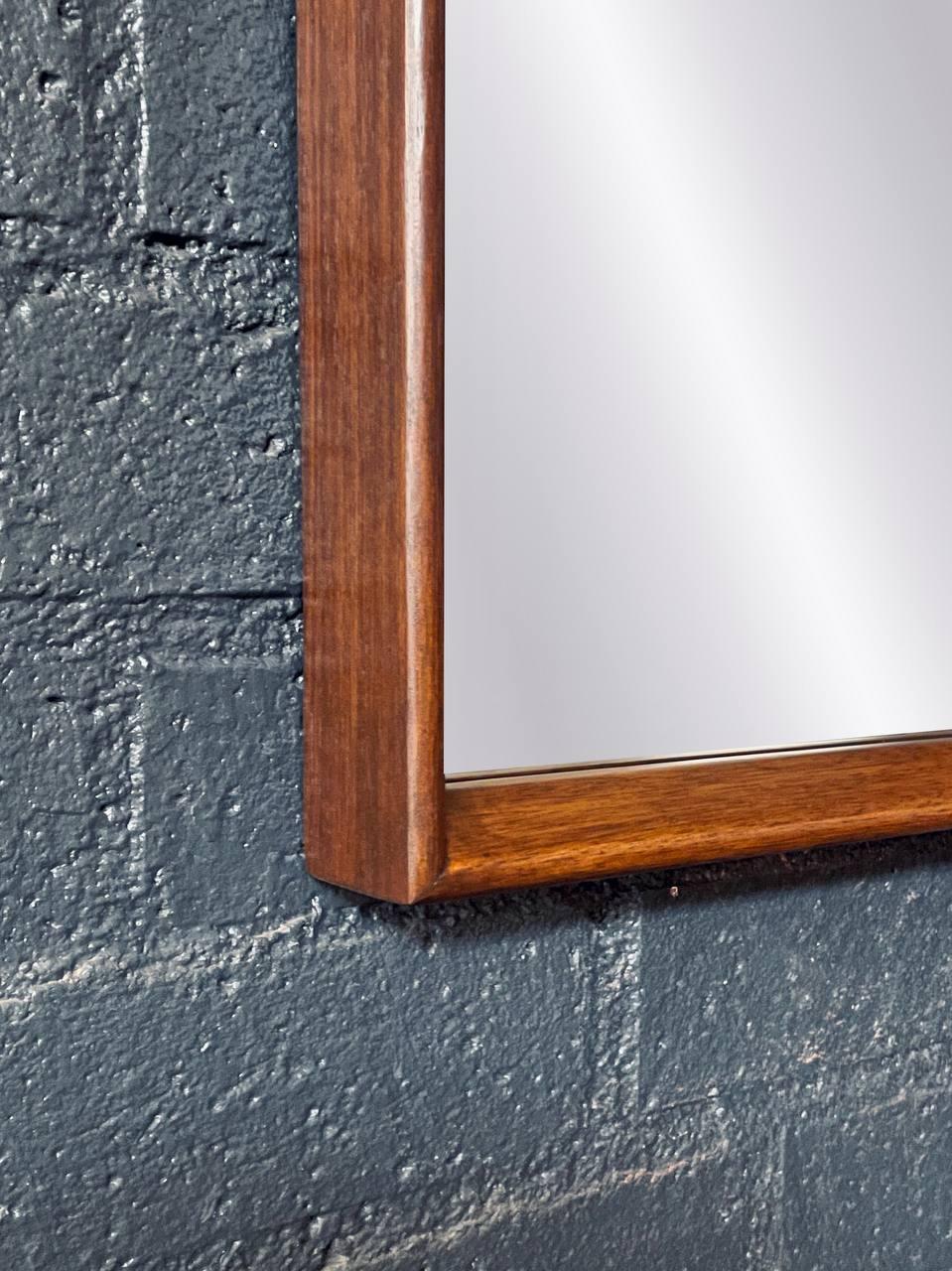 Newly Refinished-Pair of Mid-Century Modern “Tower Suite” Rosewood Pecan Mirrors For Sale 3
