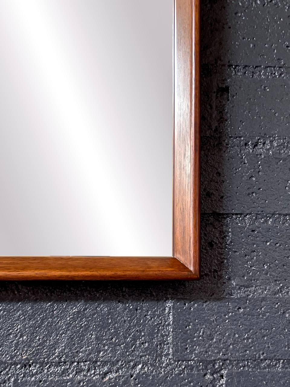 Newly Refinished-Pair of Mid-Century Modern “Tower Suite” Rosewood Pecan Mirrors For Sale 4