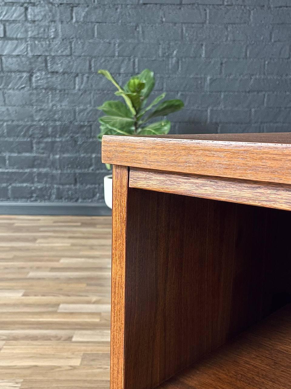 Newly Refinished - Pair of Mid-Century Modern “Trimline” Walnut Night Stands 1