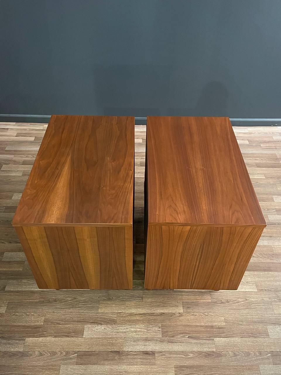 Newly Refinished - Pair of Mid-Century Modern Walnut Dressers by Stanley 2
