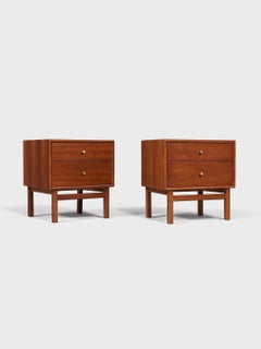 Newly Refinished - Pair of Mid-Century Modern Walnut Night Stands