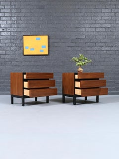 Newly Refinished - Pair of Mid Century Modern Walnut Night Stands
