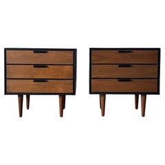 Newly Refinished - Pair of Mid-Century Modern Walnut Night Stands