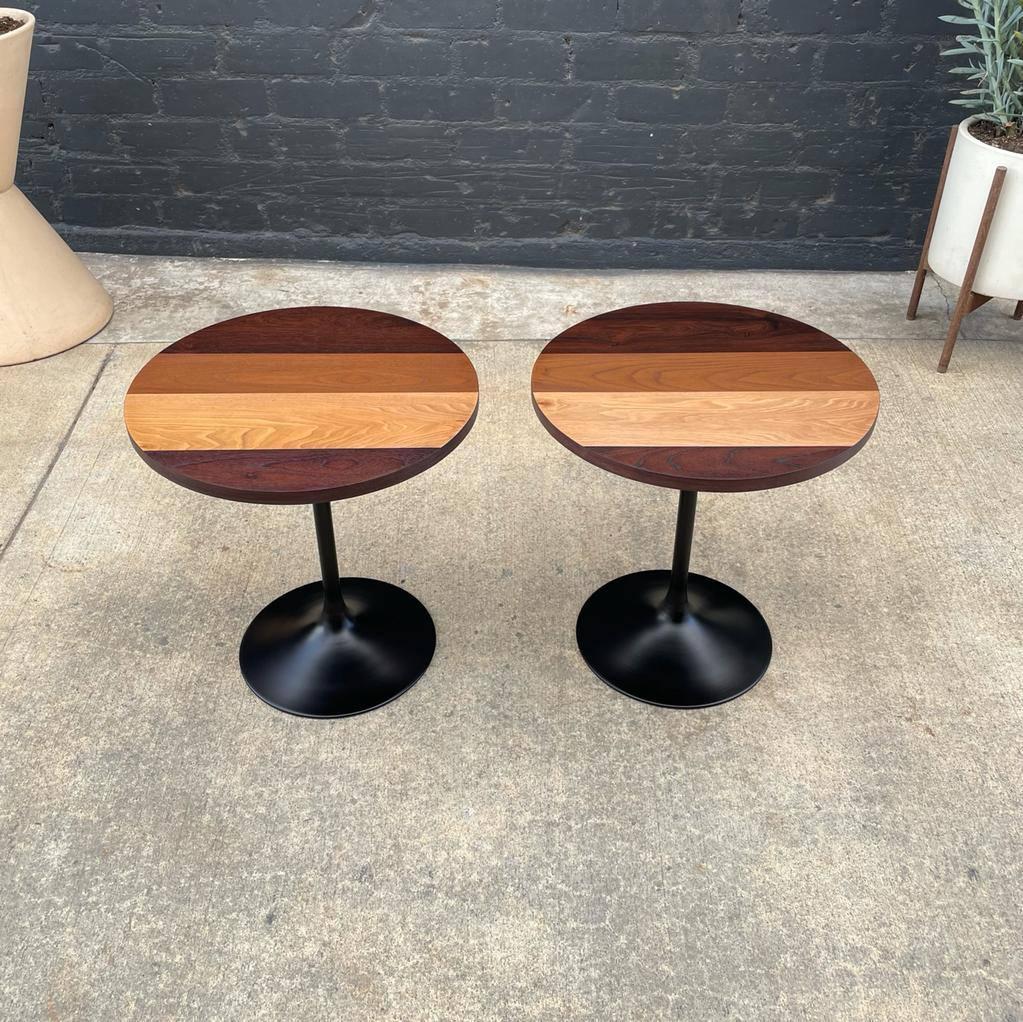 Newly Refinished - Pair of Vintage Multi-Wood Tulip Style Side Tables 2x

With over 15 years of experience, our workshop has followed a careful process of restoration, showcasing our passion and creativity for vintage designs that can seamlessly be