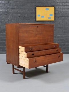 Newly Refinished - Scandinavian Modern Drop-Leaf Desk by Yngve Ekström for Dux
