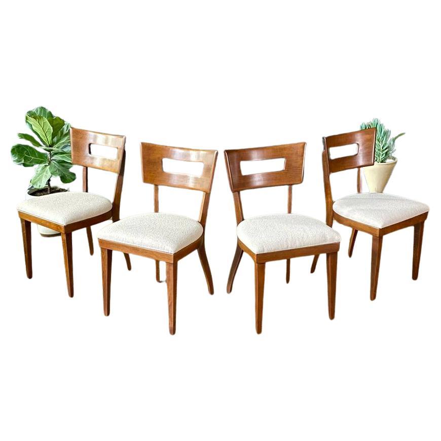 Newly Refinished - Set of 4 Mid-Century Modern Sculpted Dining Chairs