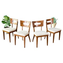 Newly Refinished - Set of 4 Mid-Century Modern Sculpted Dining Chairs