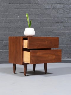 Newly Refinished - Single Mid-Century Modern Walnut Night Stands