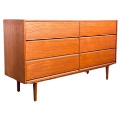 Newly Refinished - Vintage Danish Modern Teak 6-Drawer Dresser