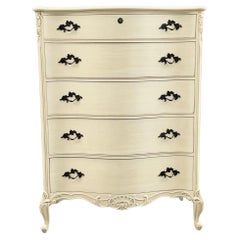 Newly Refinished - Retro French Provincial Lacquered Highboy Chest of Drawers