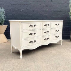 Newly Refinished Vintage French Provincial Style Cream Painted Dresser by Drexel