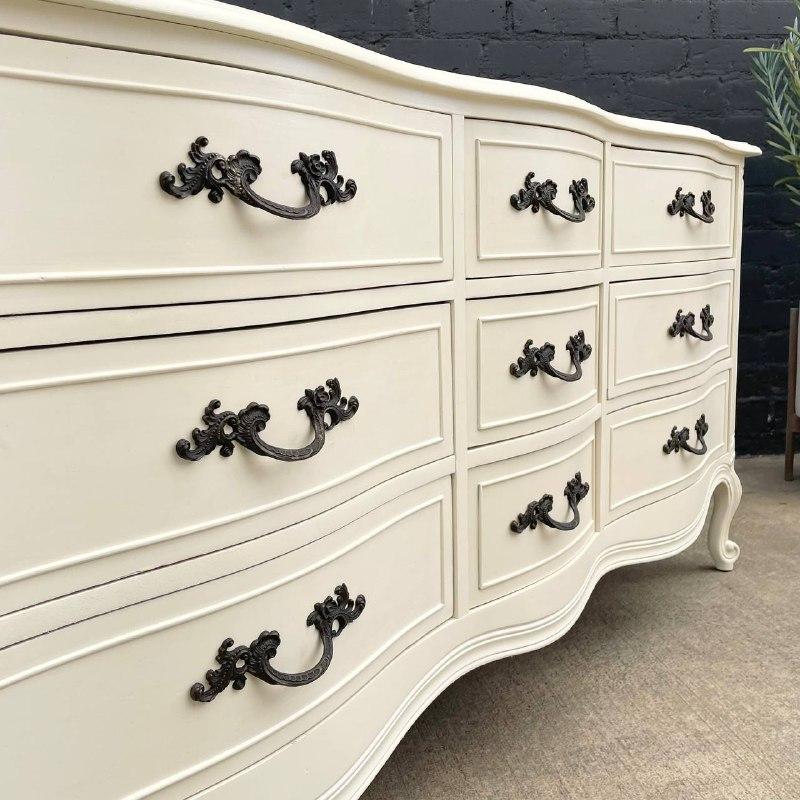 Wood Newly Refinished Vintage French Provincial Style Cream Painted Dresser by Drexel