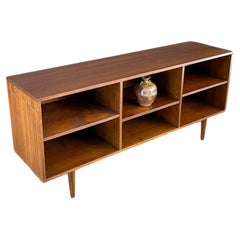 Newly Refinished - Retro Mid-Century Modern Walnut Credenza / Bookcase