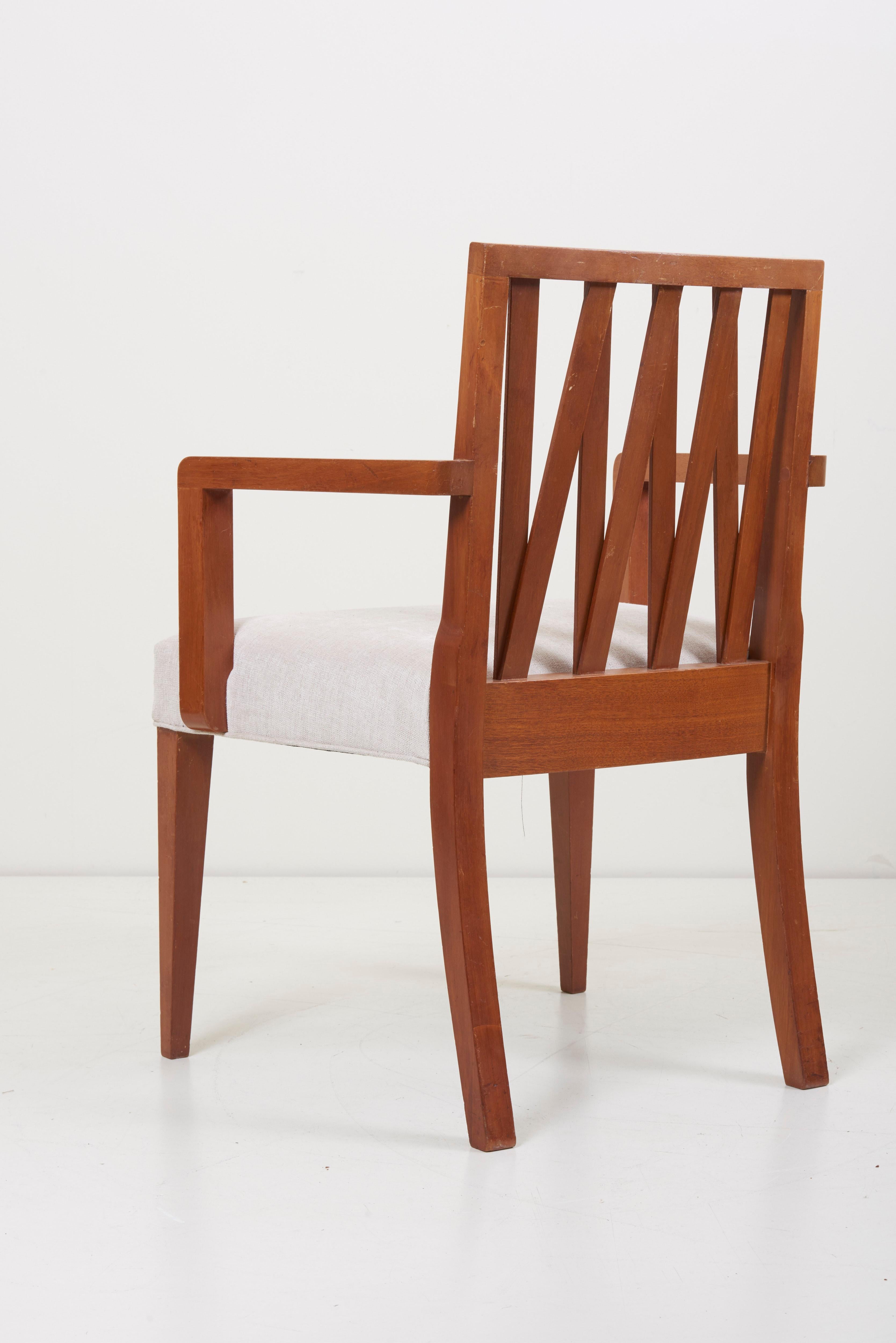 Newly Restored Set of 8 Lattice Back Dining Chairs Attributed to Paul T. Frankl 3