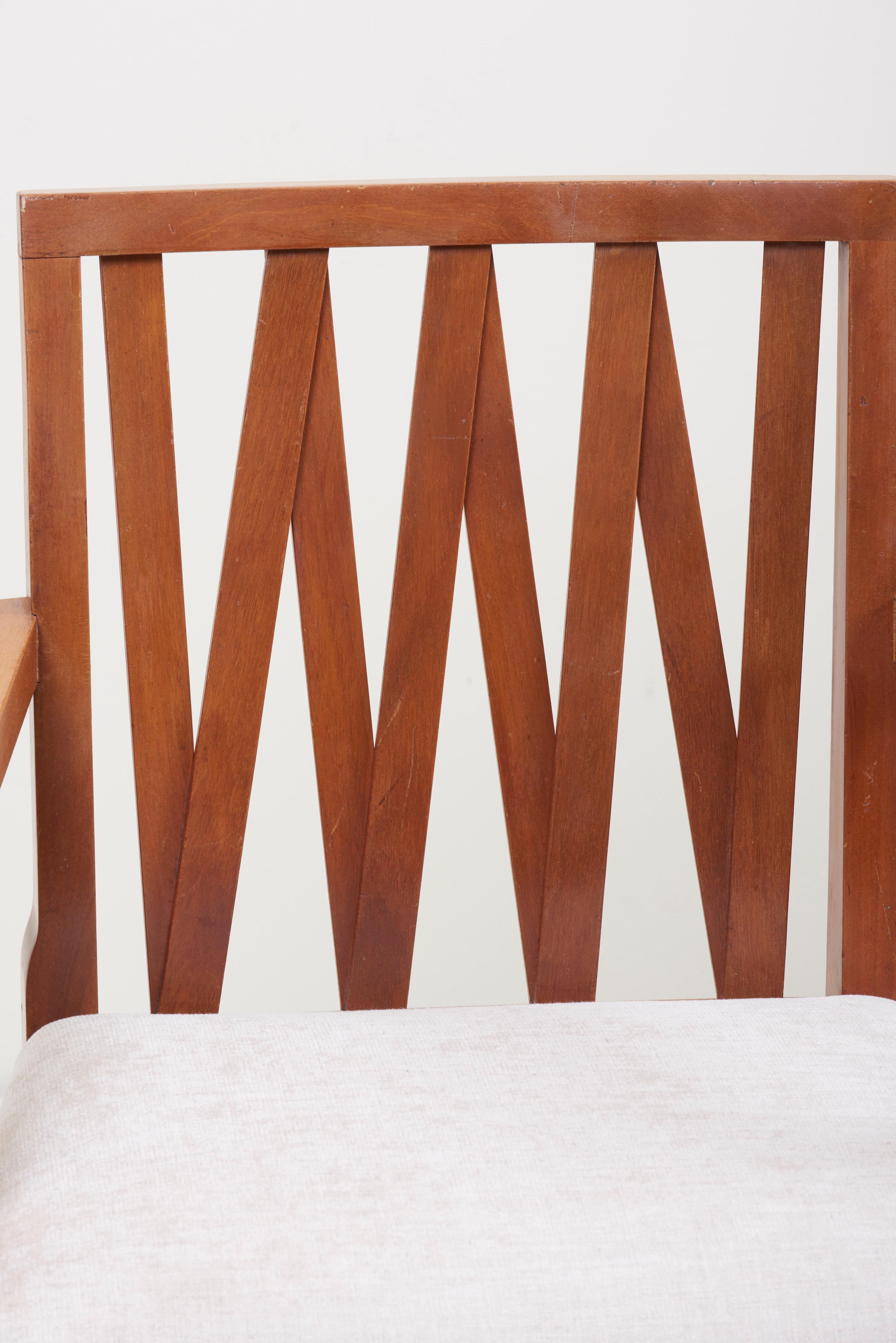 Newly Restored Set of 8 Lattice Back Dining Chairs Attributed to Paul T. Frankl 5