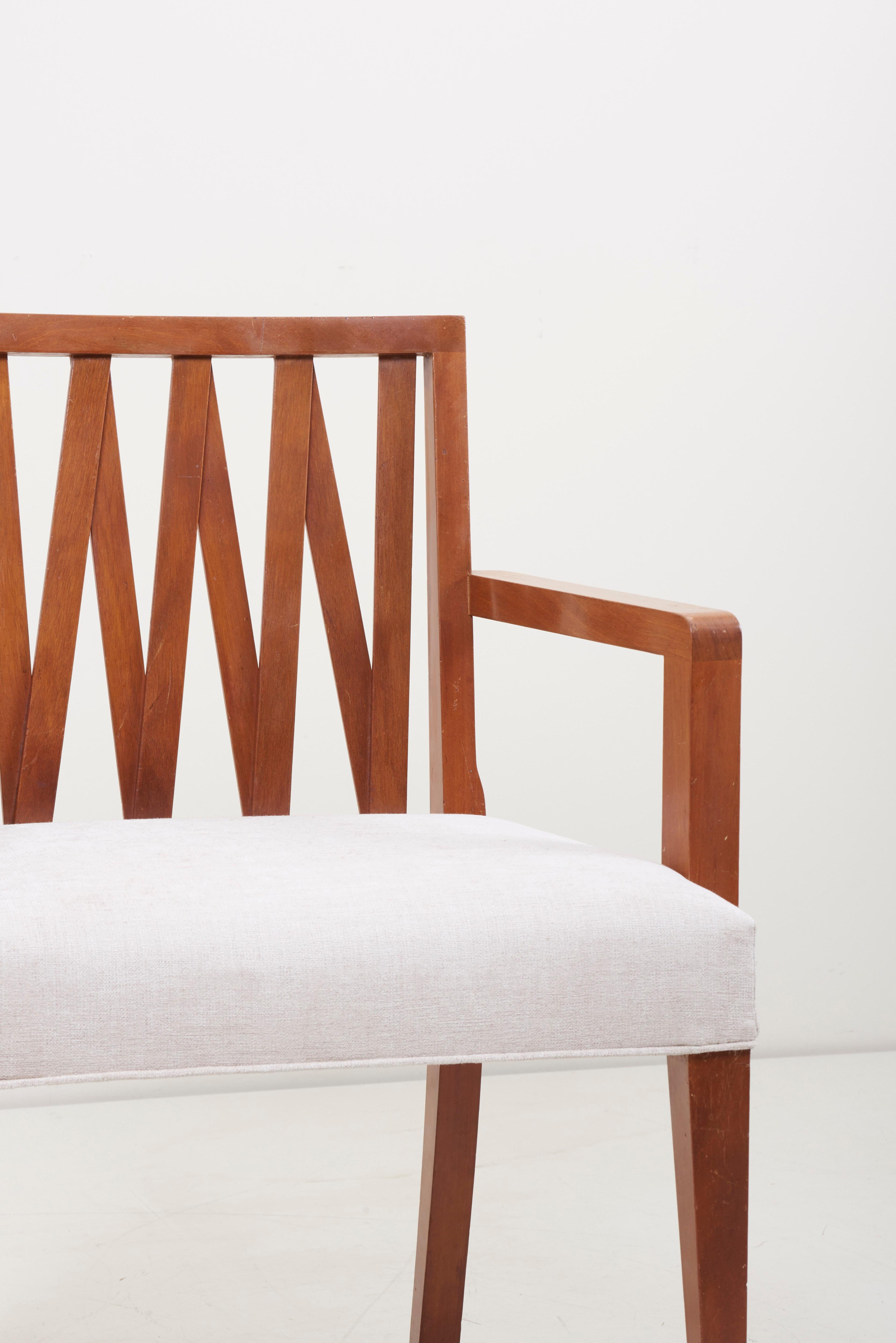 Newly Restored Set of 8 Lattice Back Dining Chairs Attributed to Paul T. Frankl 6