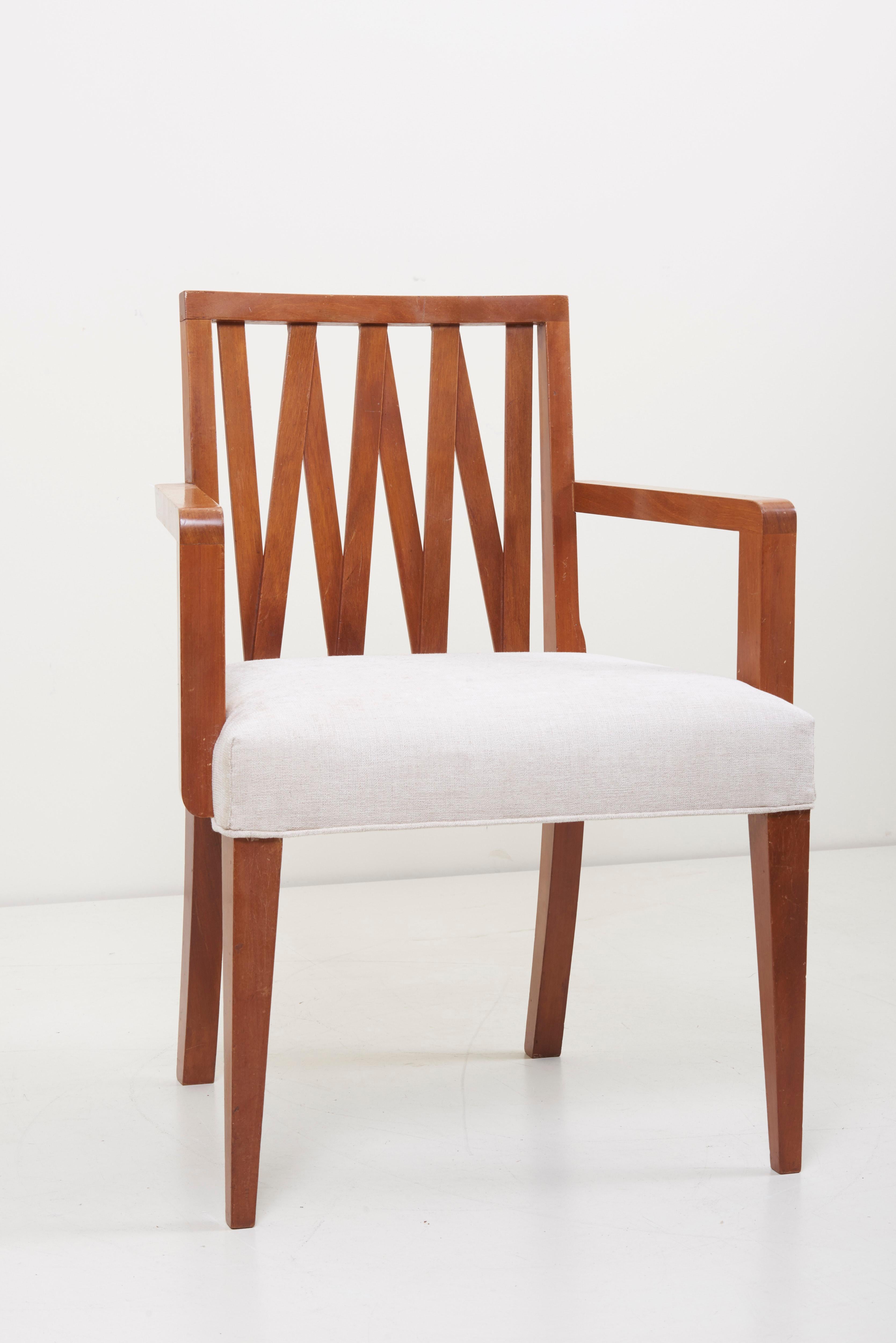 Newly Restored Set of 8 Lattice Back Dining Chairs Attributed to Paul T. Frankl 7