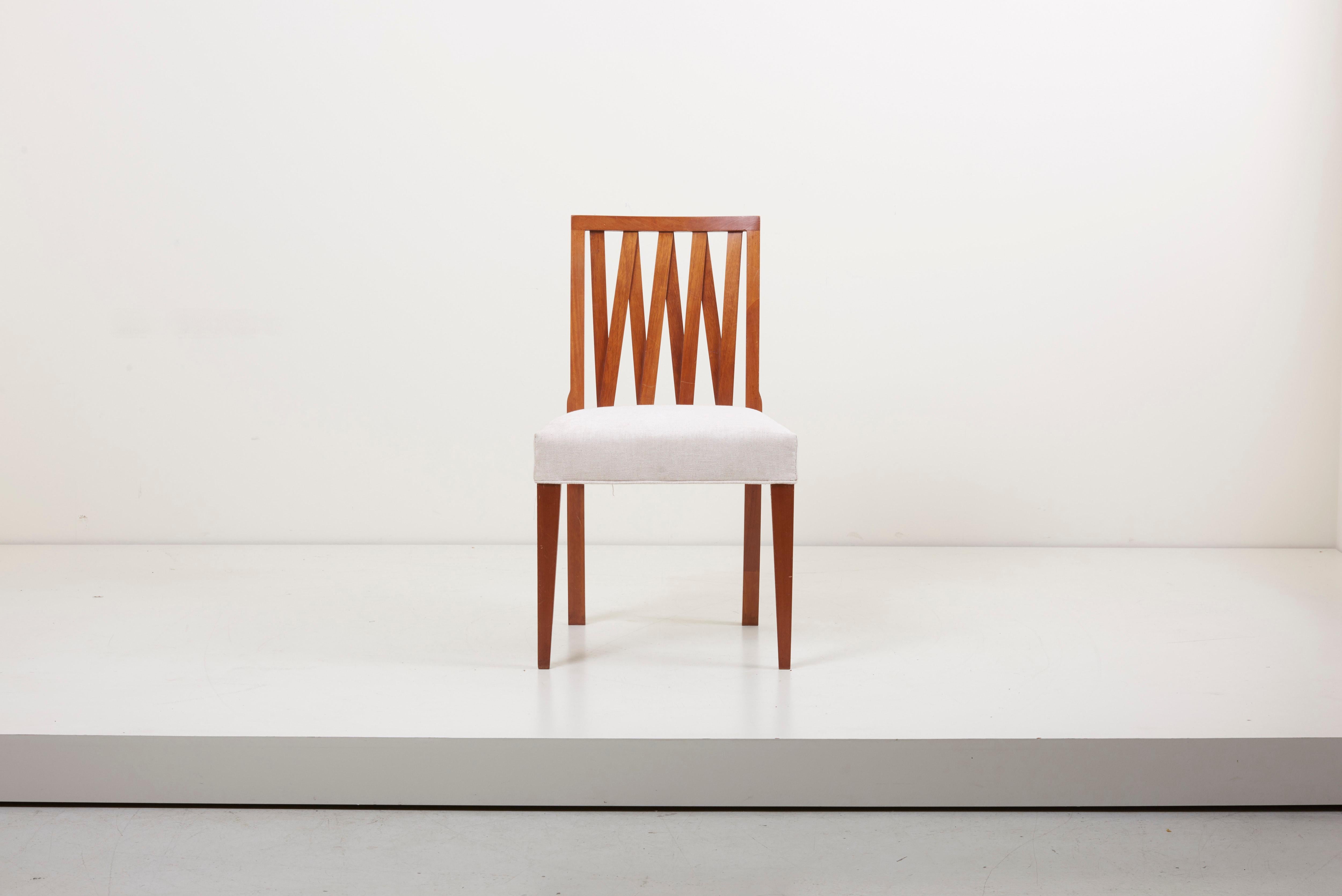 Newly Restored Set of 8 Lattice Back Dining Chairs Attributed to Paul T. Frankl 9