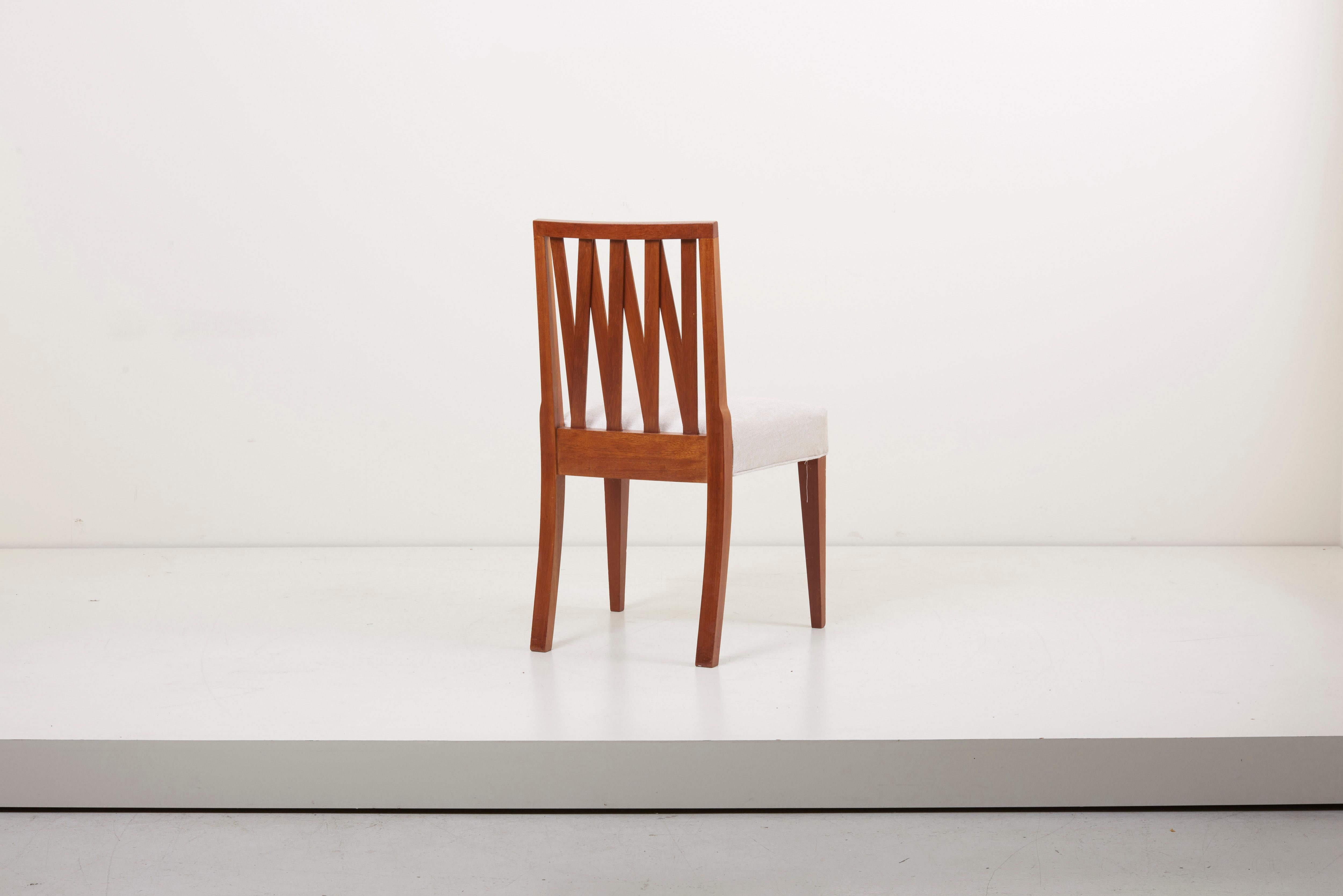 Newly Restored Set of 8 Lattice Back Dining Chairs Attributed to Paul T. Frankl 12