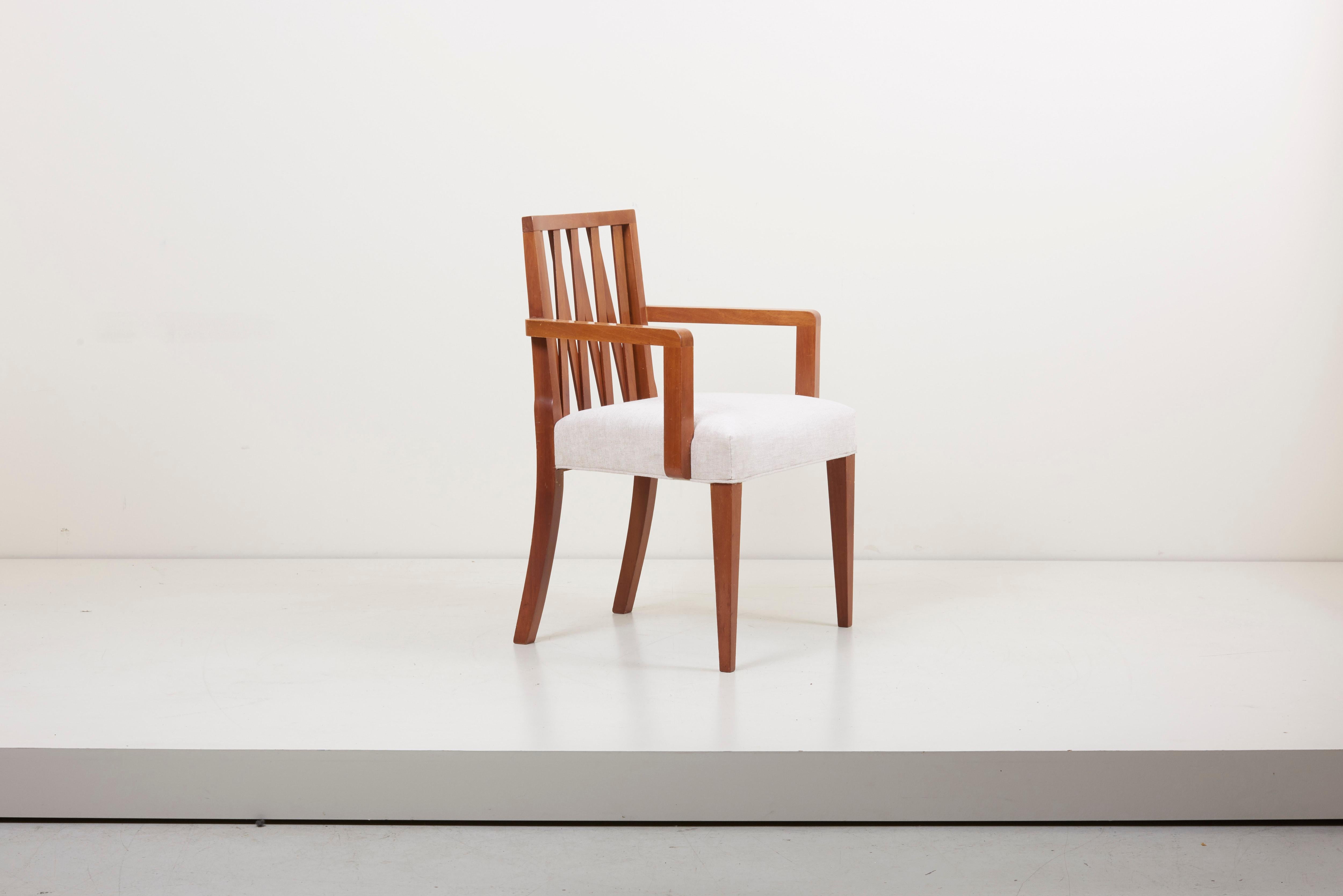 Mid-Century Modern Newly Restored Set of 8 Lattice Back Dining Chairs Attributed to Paul T. Frankl