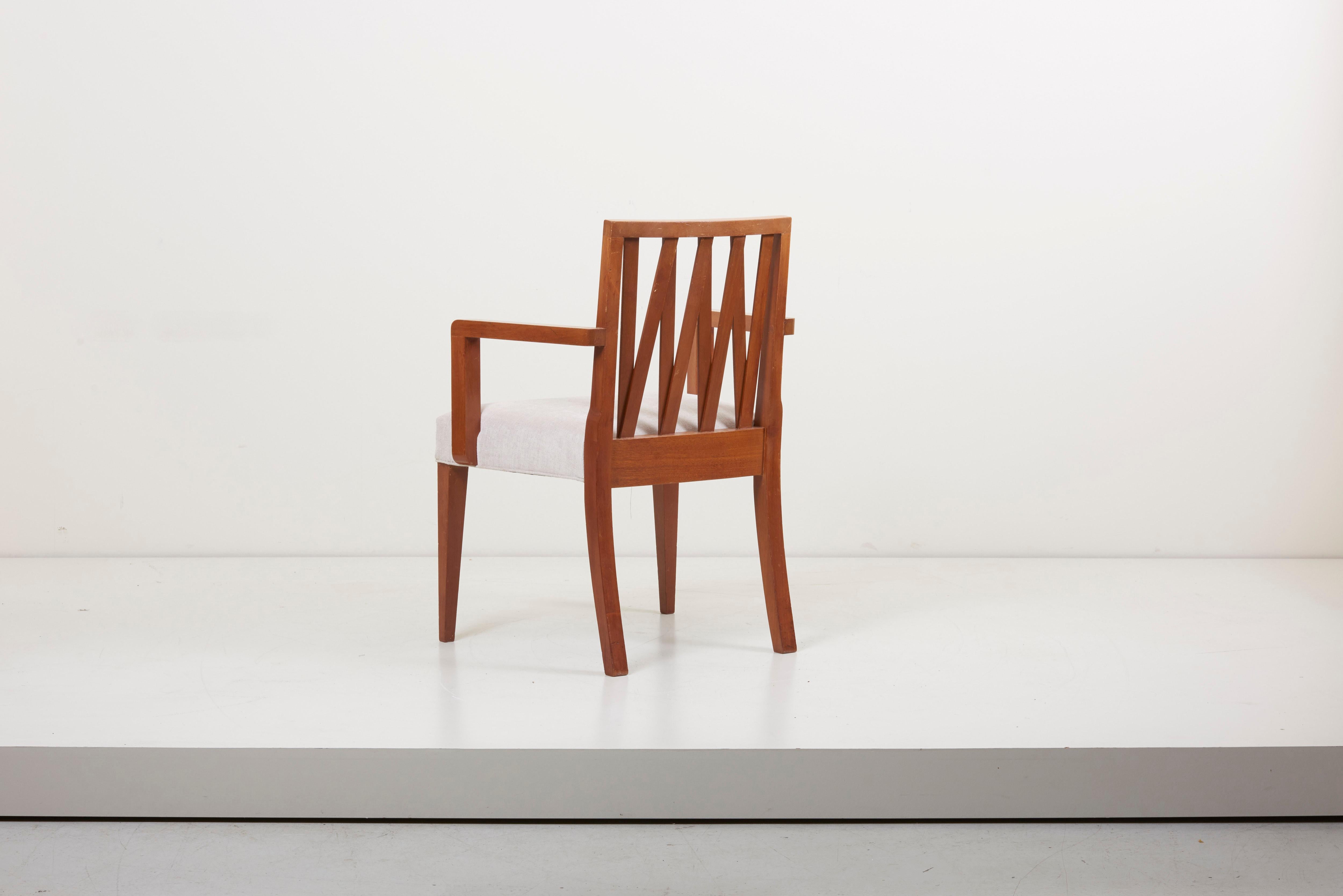 20th Century Newly Restored Set of 8 Lattice Back Dining Chairs Attributed to Paul T. Frankl