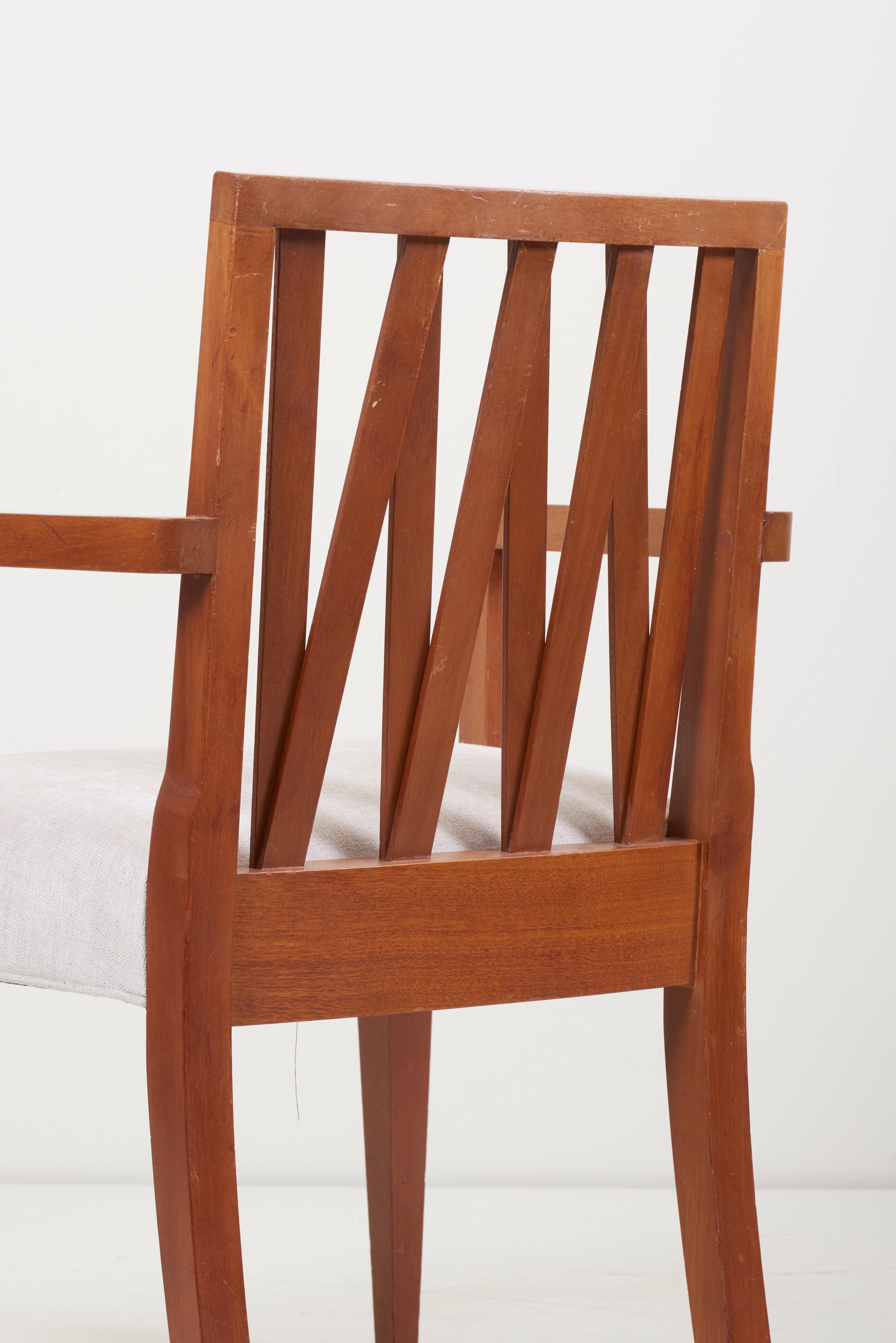 Newly Restored Set of 8 Lattice Back Dining Chairs Attributed to Paul T. Frankl 1