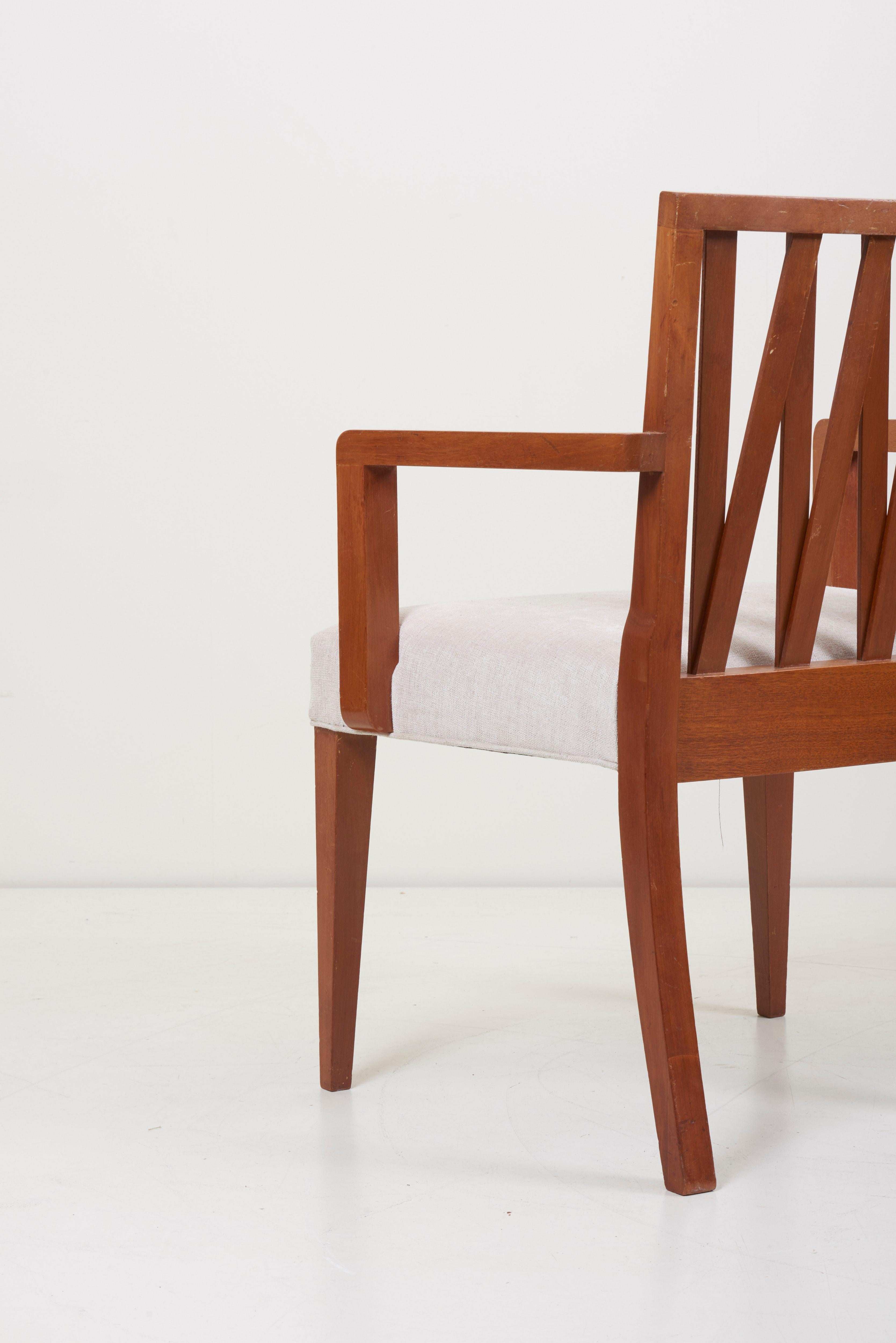 Newly Restored Set of 8 Lattice Back Dining Chairs Attributed to Paul T. Frankl 2