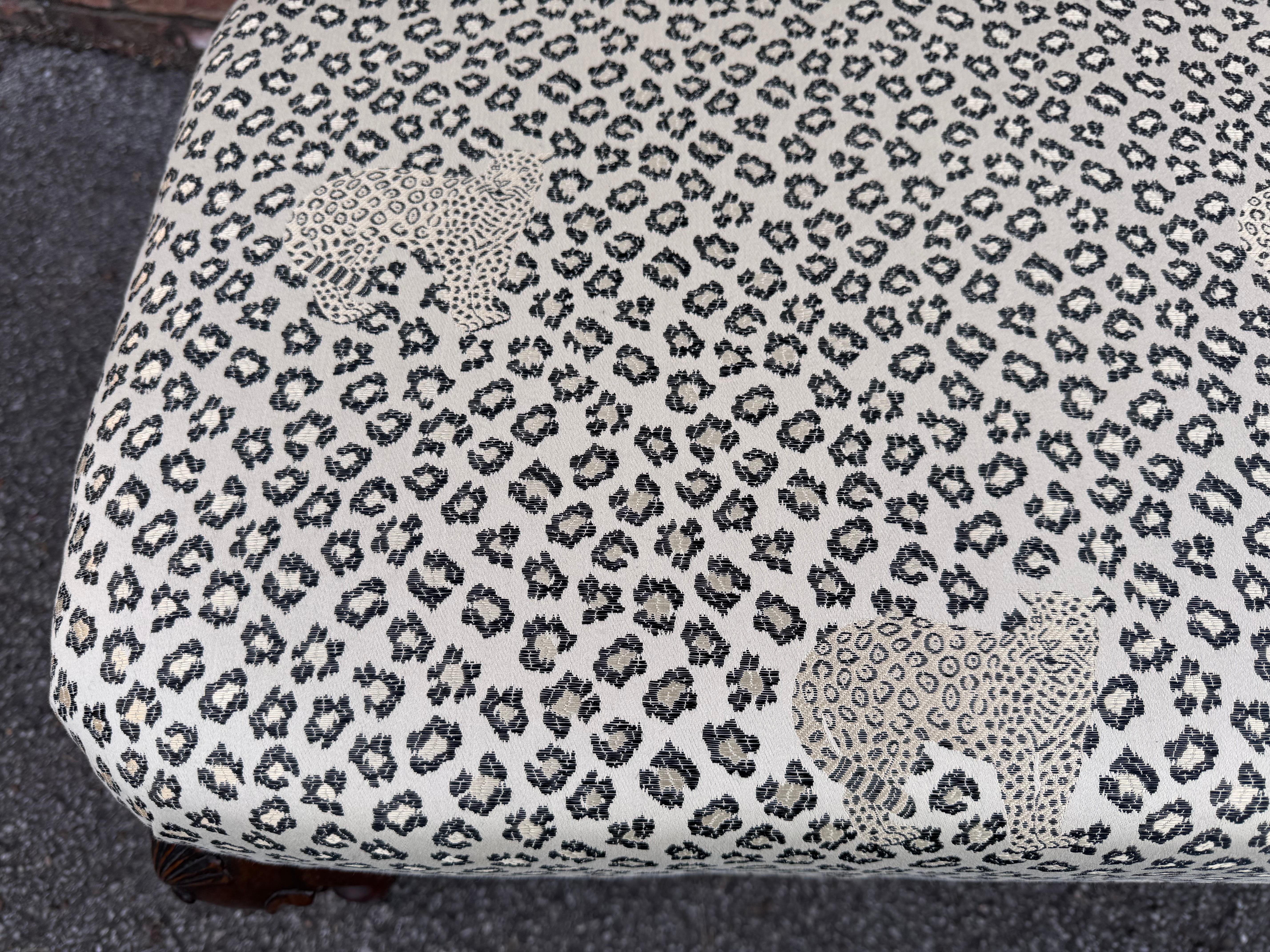 Newly Reupholstered Antique English Bench For Sale 1