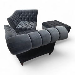 Newly Reupholstered Vintage Chesterfield Style Lounge Set by Bernhardt Salon Int
