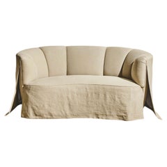 Newly Reupholstered Vintage Danish Cabinetmaker Sofa with Cape