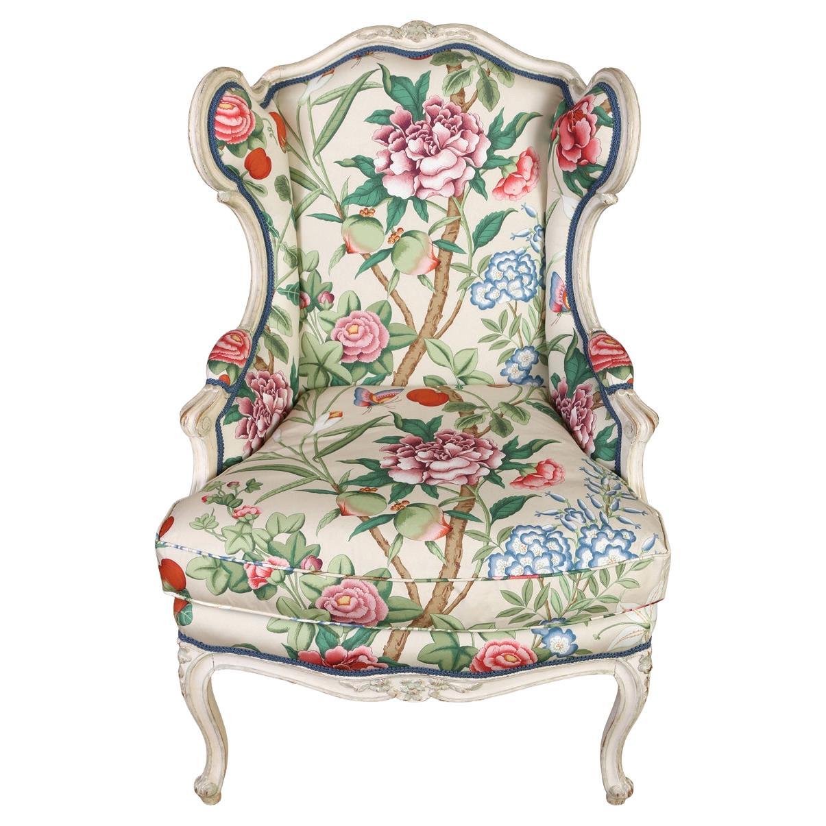 Newly Reupholstered Wingback Chair With Floral Cowtan & Tout Fabric