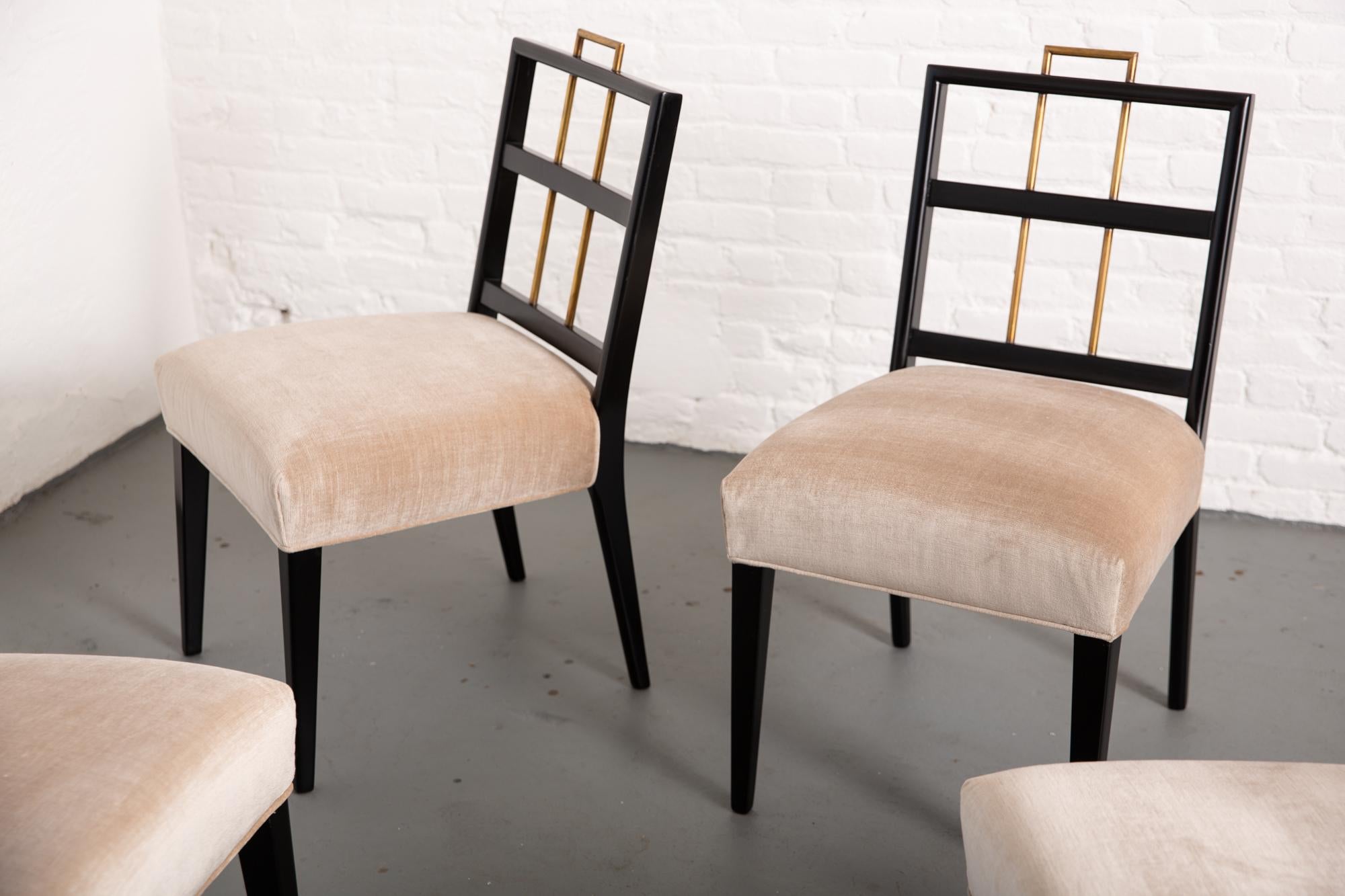 Mid-Century Modern Newly Upholstered 1960's Set of 6 Dining Chairs