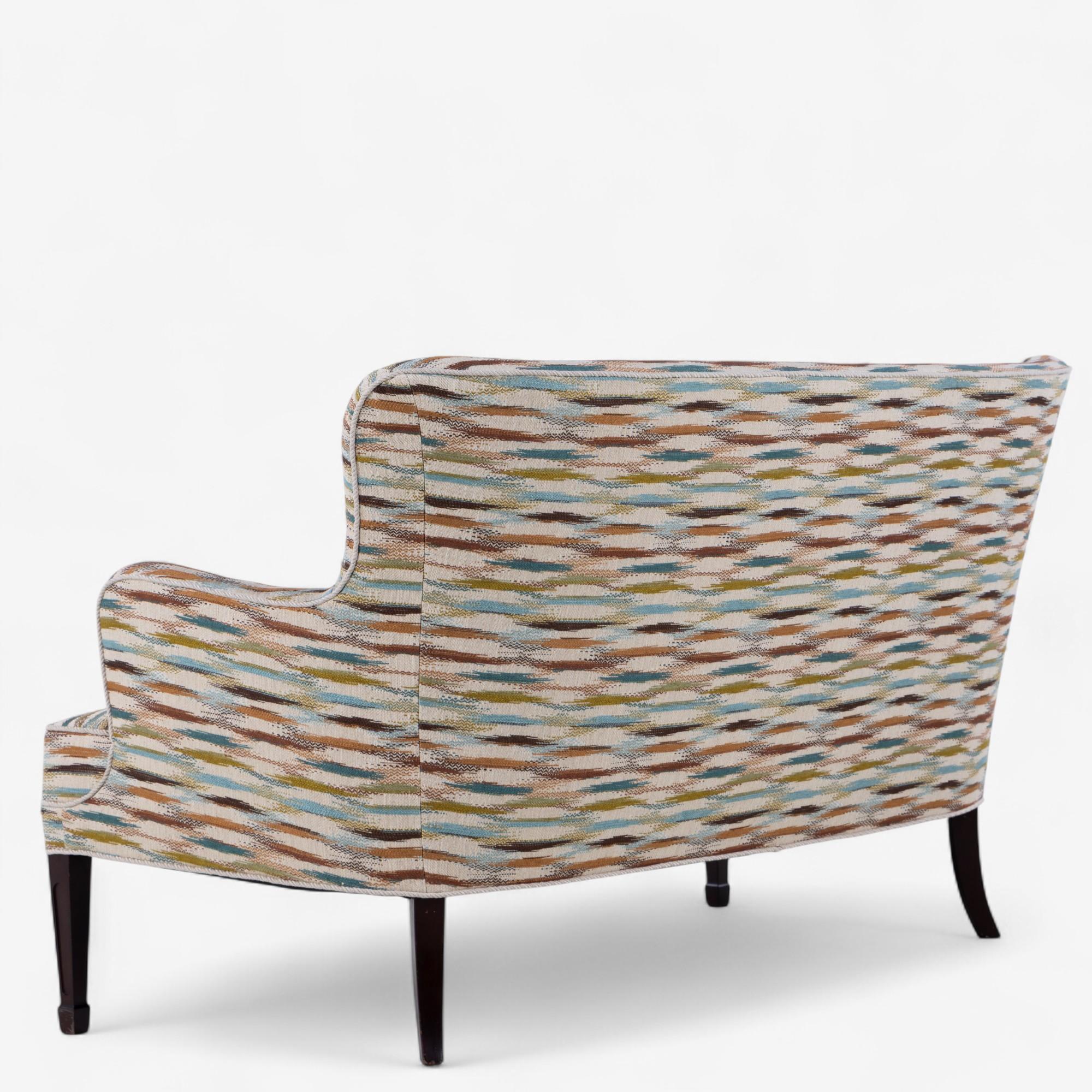 Mid-Century Modern Newly upholstered 2-seater sofa in textile by Frits Henningsen For Sale