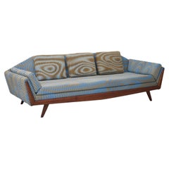 Newly upholstered Adrian Pearsall Gondola Sofa in custom fabric by Case Studies